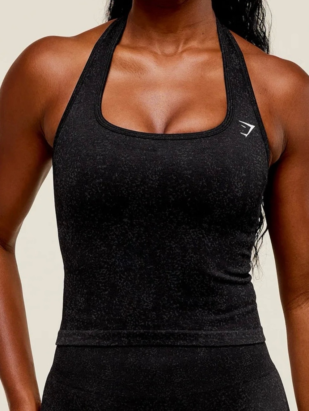 Gymshark Halter Tank Top - Heather Black
